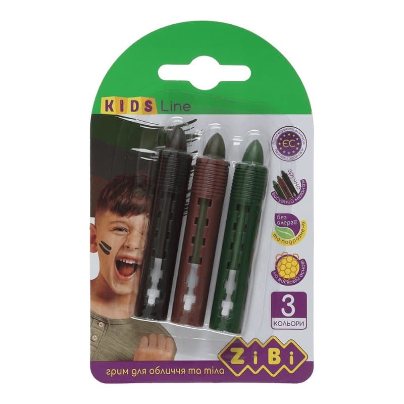 Олівець для гриму "ZiBi" Kids Line 3 кольори №ZB.6573 — купити | Канцелярський Сад