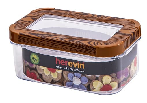 Контейнер для харч. прод. пласт. "Herevin Wood" Transparent Lid 0,6л №161211-003 — купити | Канцелярський Сад