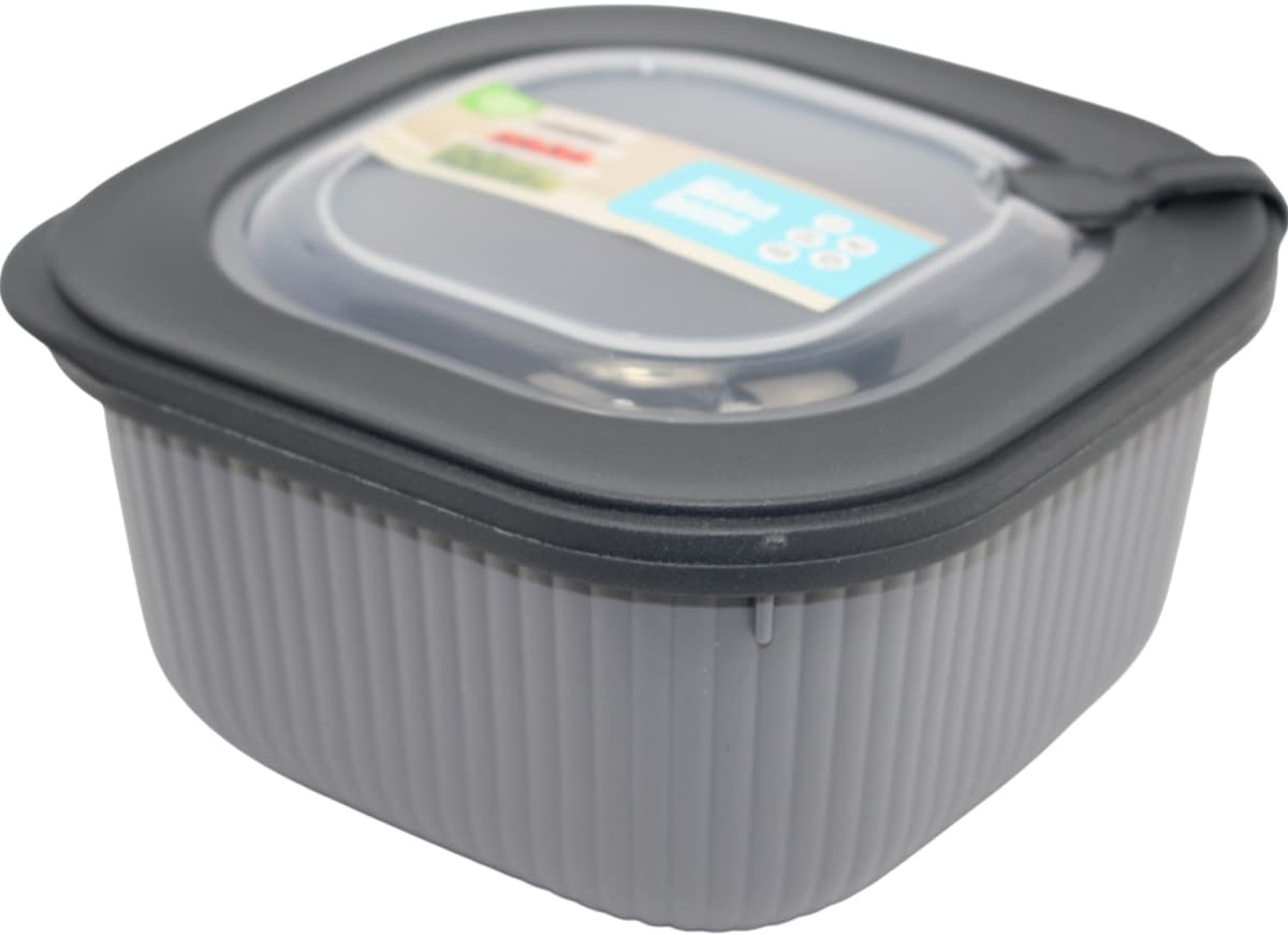 Контейнер для харч. прод. пласт. "Idea Home Line Box Gray" 1,8л квадр. №00683 — купити | Канцелярський Сад