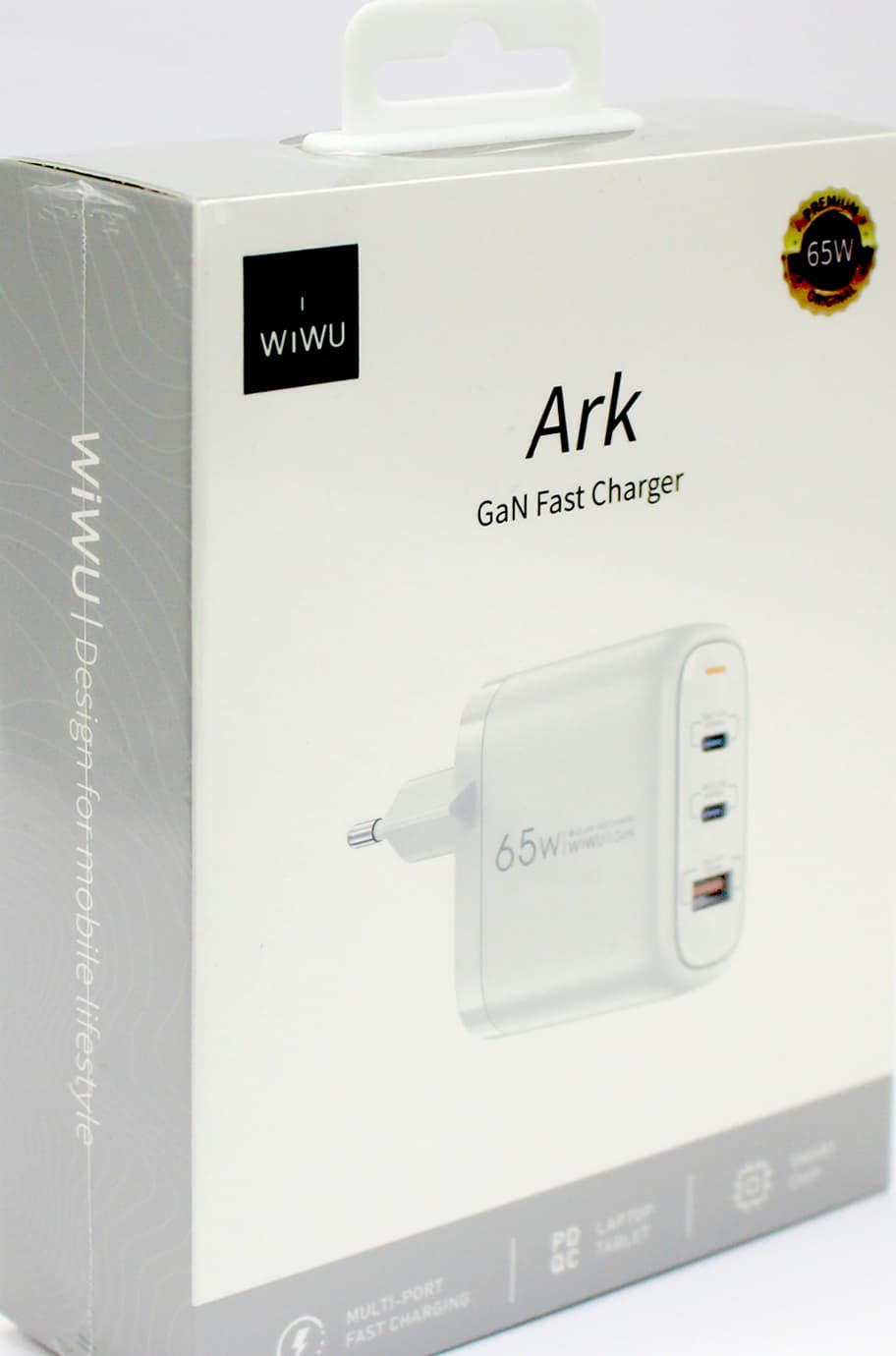 Зарядн.прист.WIWU №Wi-U024 USB+2Type-C 3А 65W ArkQC+PD GaNFastCharger шв.зар.white/Breidon — фото 3