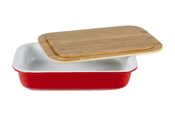 Форма для запікання керам."Limited Edition Casa"2л 32х20,5х6см з бамбук. кришкою№S12/48308 — купити | Канцелярський Сад