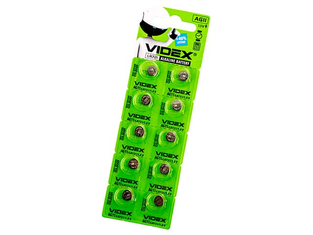 Батарейка Videx AG11/10bl(LR721) — купити | Канцелярський Сад