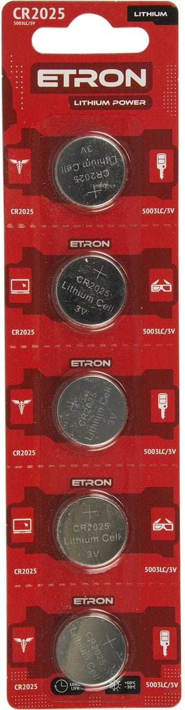 Батарейка Etron Lithium Power CR2025/5bl 3V — купити | Канцелярський Сад