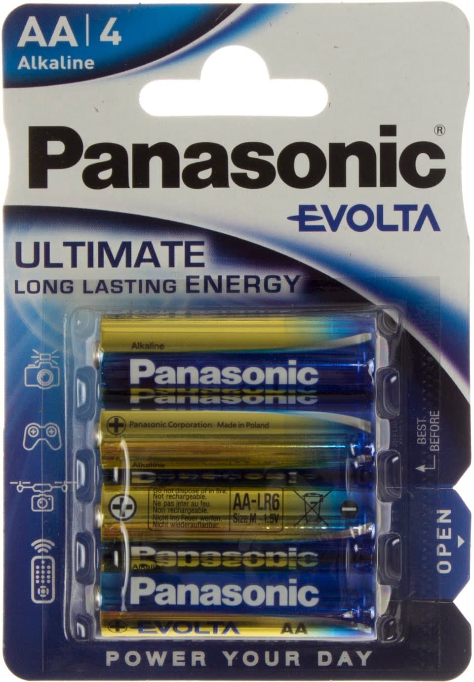 Батарейки Panasonic Alkaline Evolta LR-06/блістер 4шт — купити | Канцелярський Сад