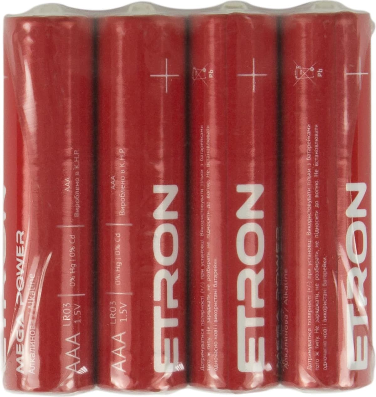 Батарейки Etron Mega Power LR-03-40S/LR-03-60Sплівка 4шт — купити | Канцелярський Сад
