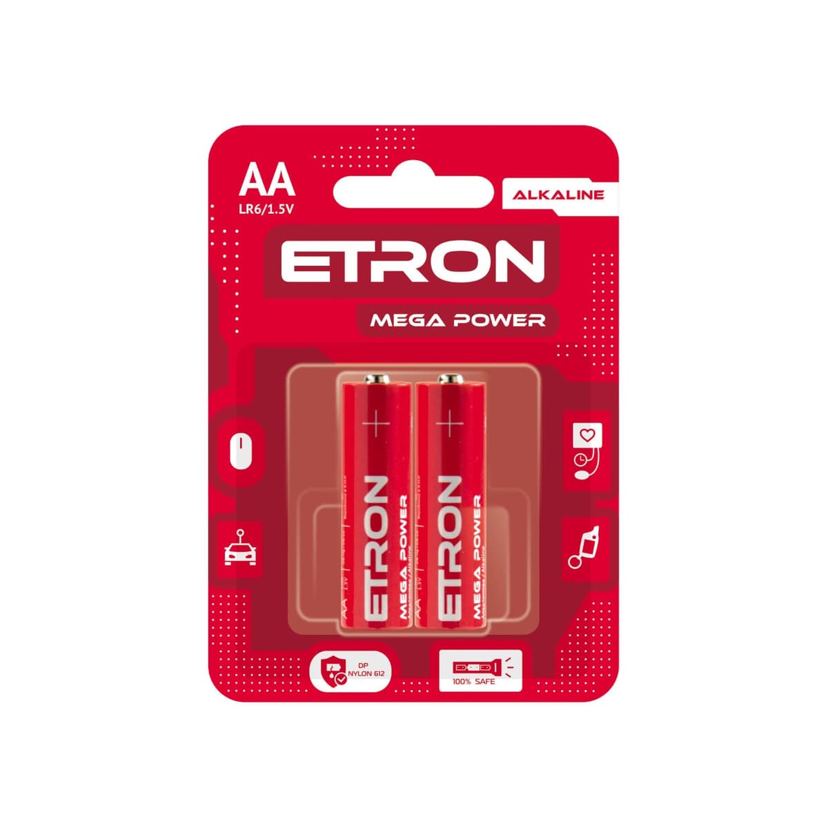Батарейки Etron Mega Power LR-06/блістер 2шт — купити | Канцелярський Сад