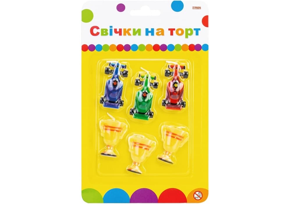 Набір свічок "Гонки" (6шт) №MX624021 — купити | Канцелярський Сад