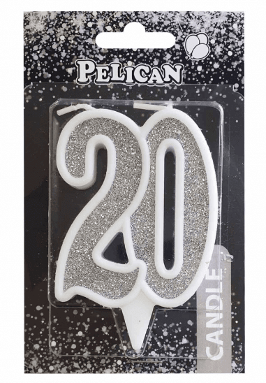 Свічка ювілейна "20" 7см золото №867120/Pelican — купити | Канцелярський Сад