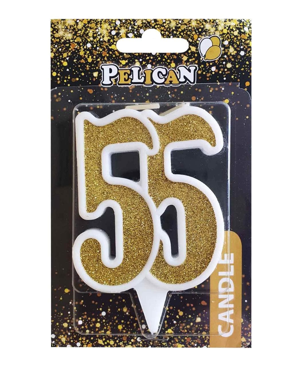 Свічка ювілейна "55" 7см золото №867155/Pelican — купити | Канцелярський Сад