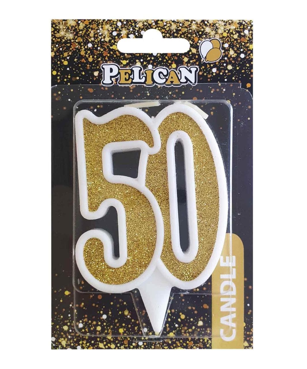 Свічка ювілейна "50" 7см золото №867150/Pelican — купити | Канцелярський Сад