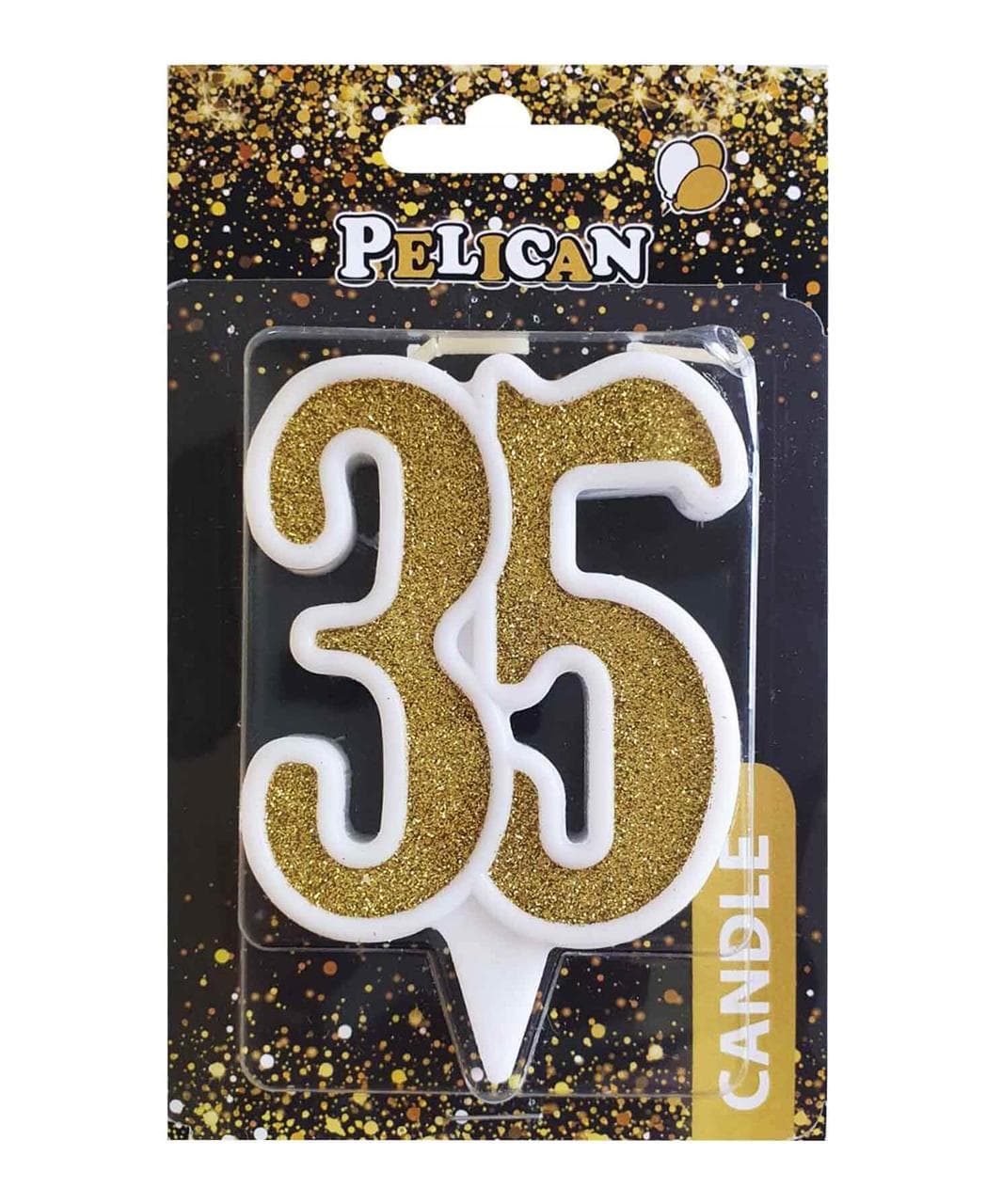 Свічка ювілейна "35" 7см золото №867135/Pelican — купити | Канцелярський Сад