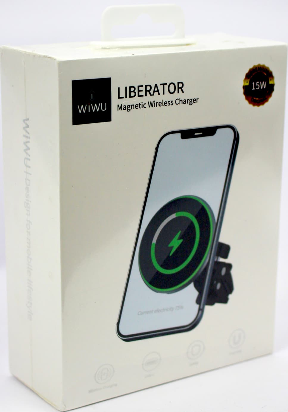 Автотримач Wiwu з бездрот. заряд. LiberatorMagneticWirelessCharger15W Black№CH-308/Breidon — фото 3