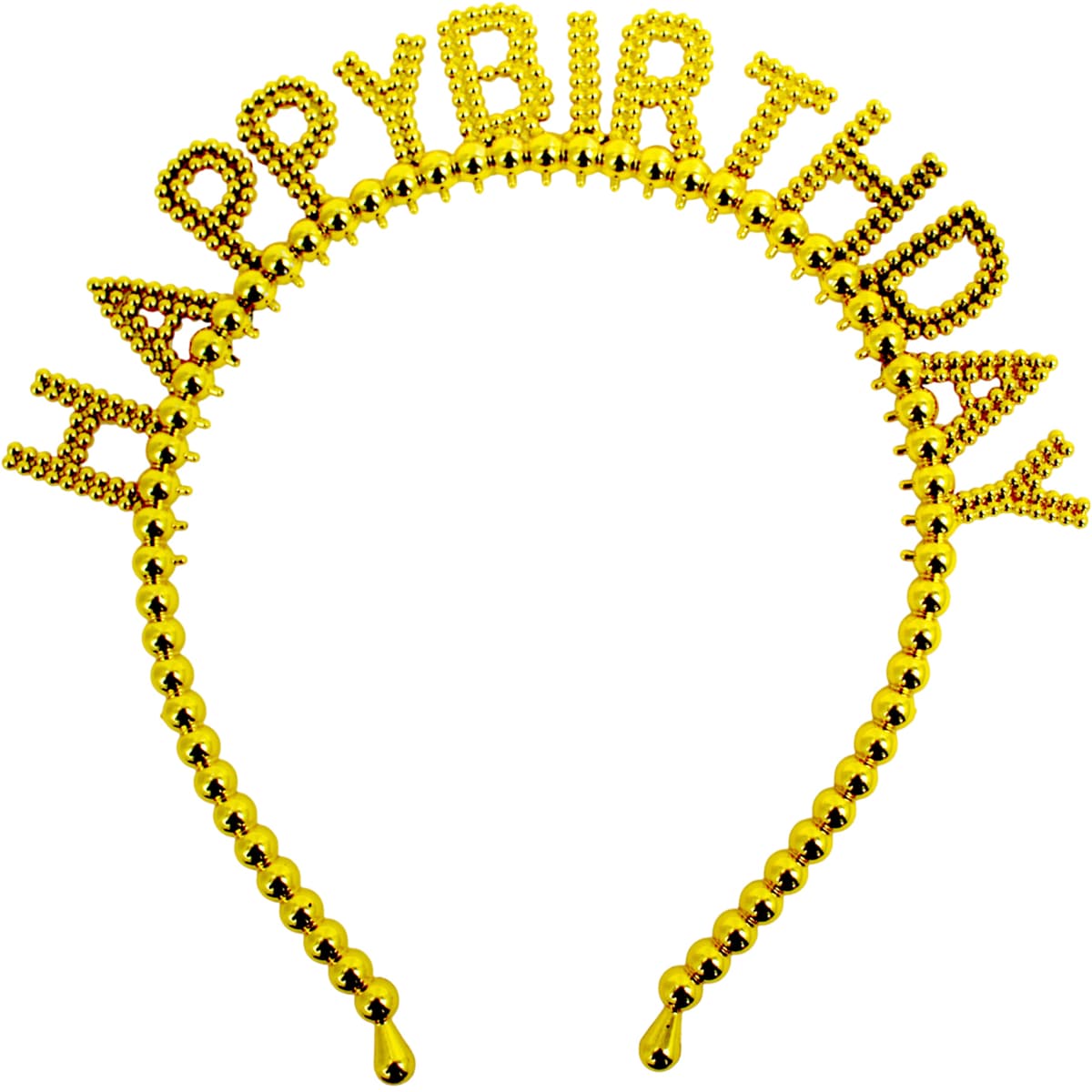 Обруч для волосся "Happy birthday" бусинки золото №15113 — фото 3