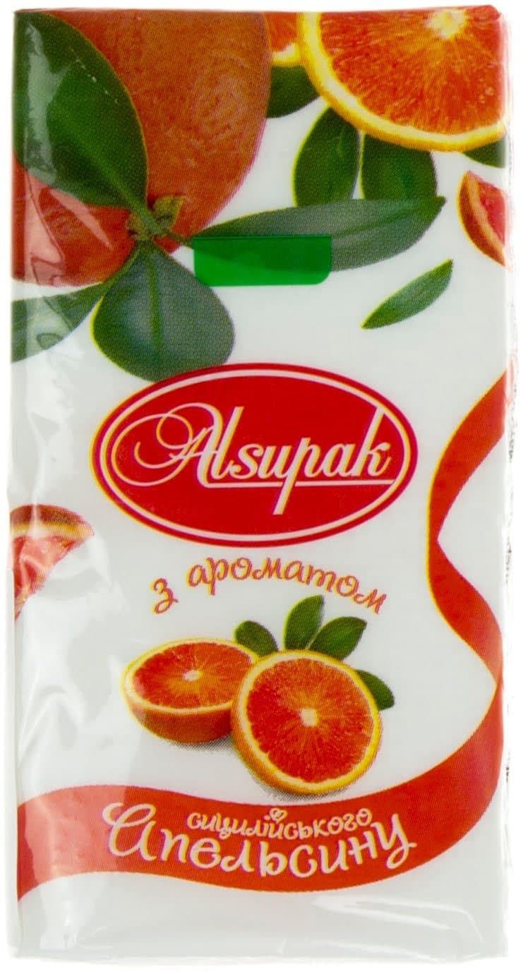 Платочки паперові "Alsupak" Сицилійський апельсин — купити | Канцелярський Сад
