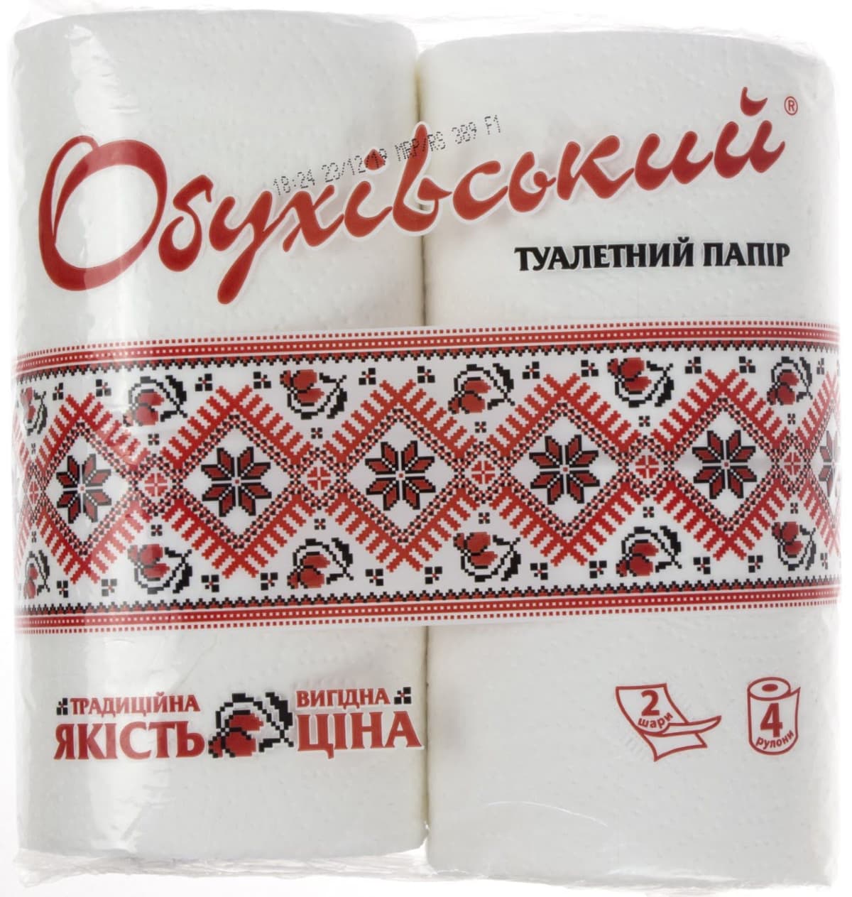 Туалетний папір Обухівський 2шар. (4шт) №3827 — купити | Канцелярський Сад