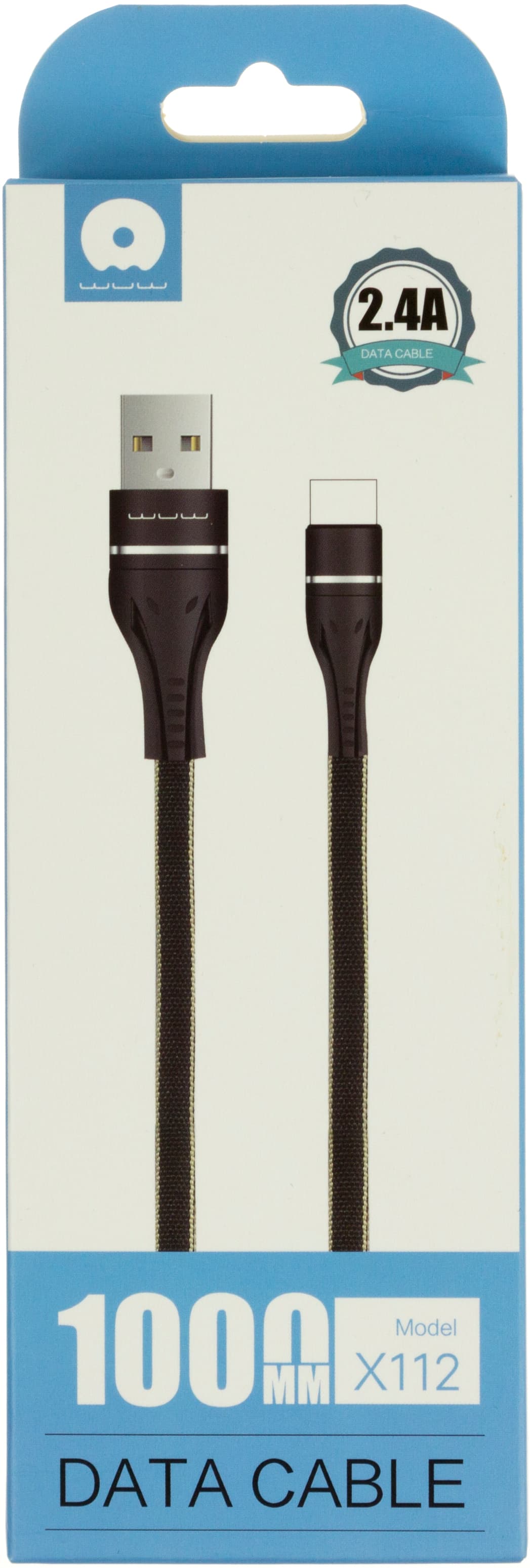 Кабель USB > lihgtning USB WUW №X112M 2.4A 1м black/Breidon — купити | Канцелярський Сад