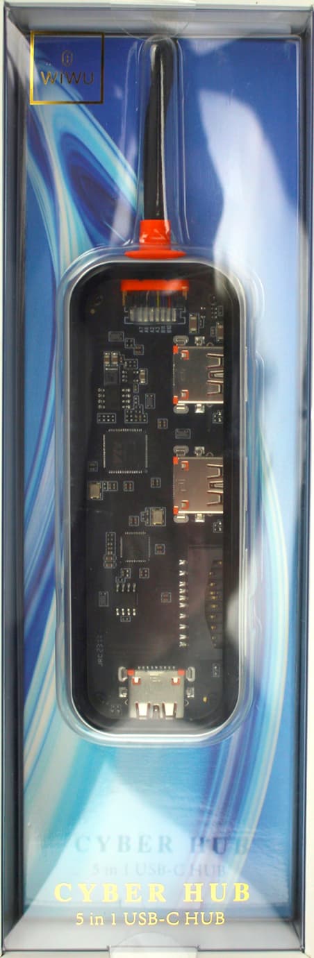 Адаптер перехідник WIWU Cyber HUB 5in1 Type C > USB3x3 > SD > Micro SD CB005 grey/Breidon — купити | Канцелярський Сад