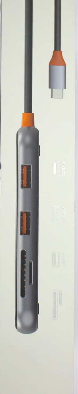 Адаптер перехідник WIWU Cyber HUB 5in1 Type C > USB3x3 > SD > Micro SD CB005 grey/Breidon — фото 4