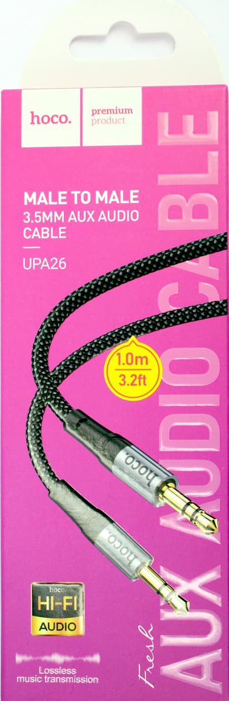 Кабель Aux Hoco UPA26 audio cable black — купити | Канцелярський Сад