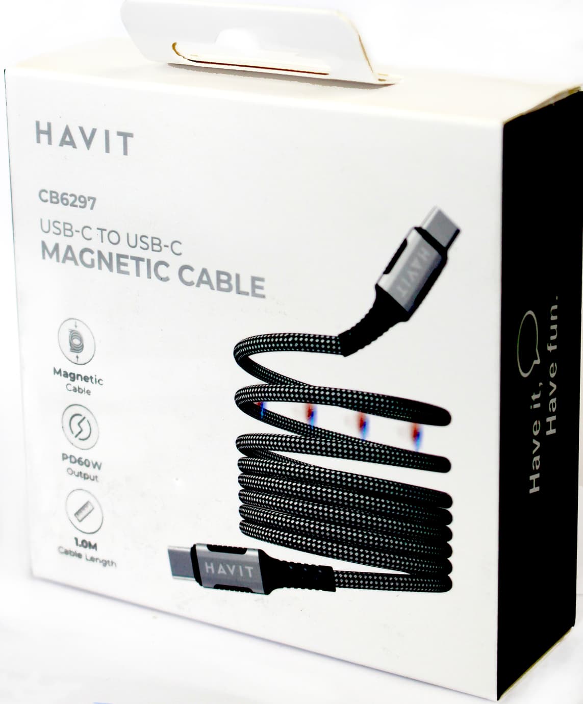 Кабель USB > Type-C Havit HV-CB6297 3A магнітний 1м — купити | Канцелярський Сад