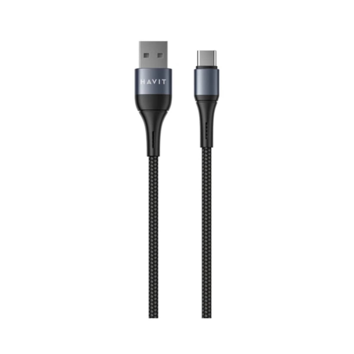 Кабель USB > Type-C Havit HV-CB651C 2.1A 1м black — фото товару | Канцелярський Сад