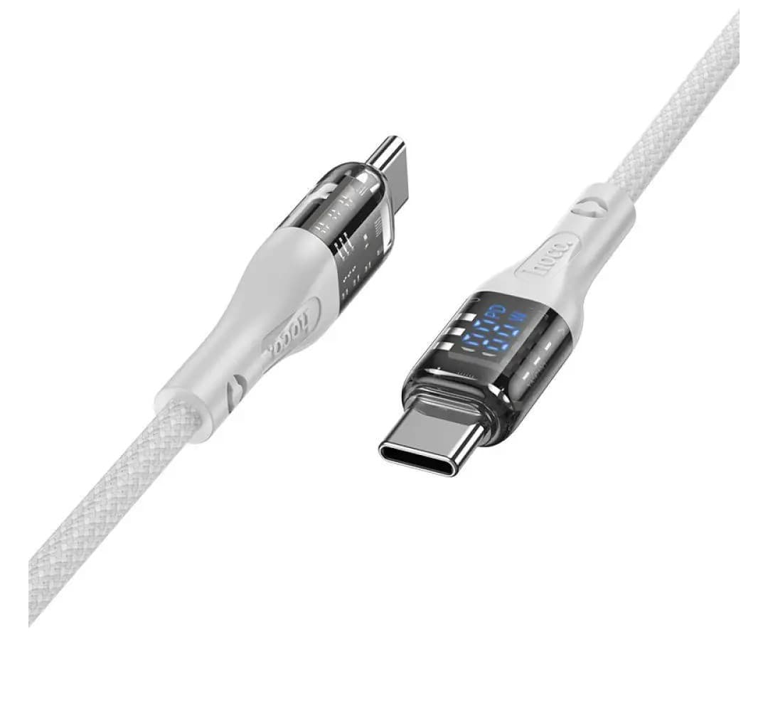 Кабель Type-C > Type-C HOCO U115 1,2м 3A 100w with display grey — купити | Канцелярський Сад