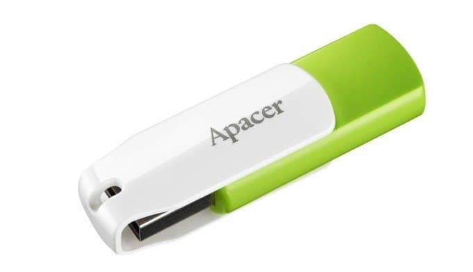 Флеш-пам`ять 32GB "Apacer" AH335 USB2.0 green/white №4354 — купити | Канцелярський Сад