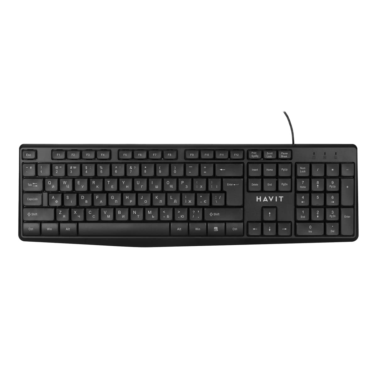Клавіатура Havit HV-KB206 USB black — купити | Канцелярський Сад