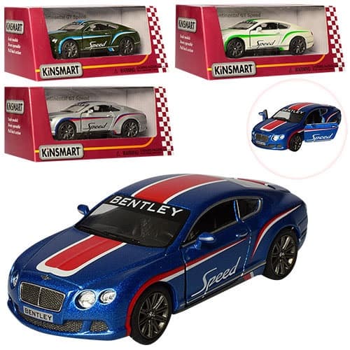 Машина метал. "Kinsmart" Bentley Continental GT Speed принт 2012,в кор-ці16х8х7см№KT5369WF — купити | Канцелярський Сад