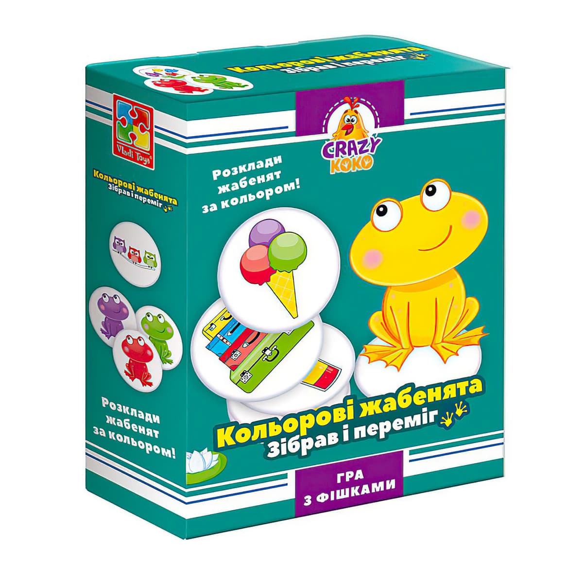 Гра наст. "Crazy Koko. Кольорові жабенята" №VT8025-06 — купити | Канцелярський Сад