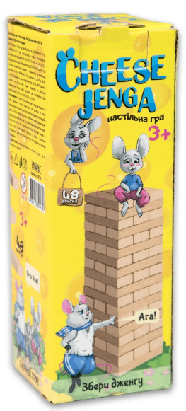 Гра Вежа "Cheese Jenga" 48 брусків,укр. №30718/Strateg — фото товару | Канцелярський Сад