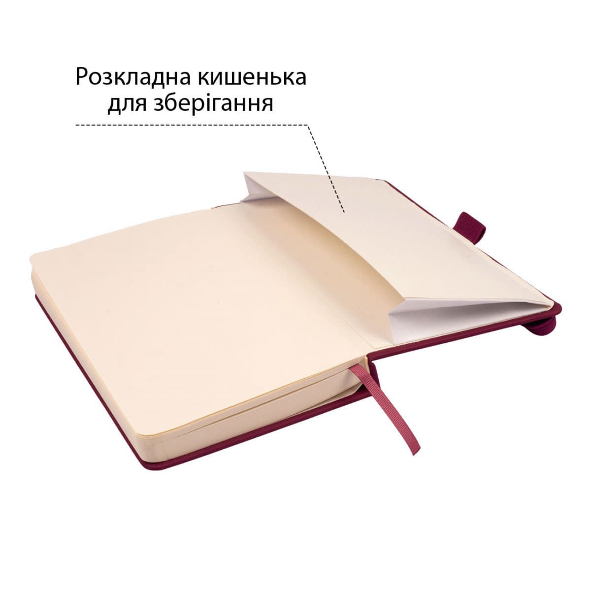 Скетчбук 80/110 130х210мм тв.обкл. PU, сливовий №743363/Santi — фото 3