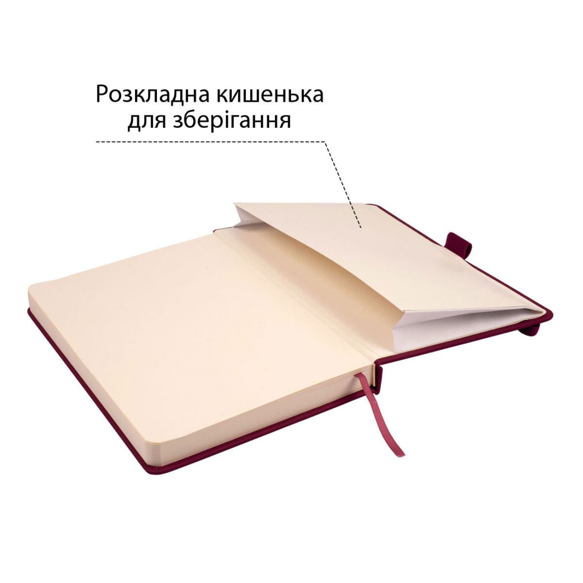 Скетчбук 80/110 160х230мм тв.обкл. PU, сливовий №743367/Santi — фото 3