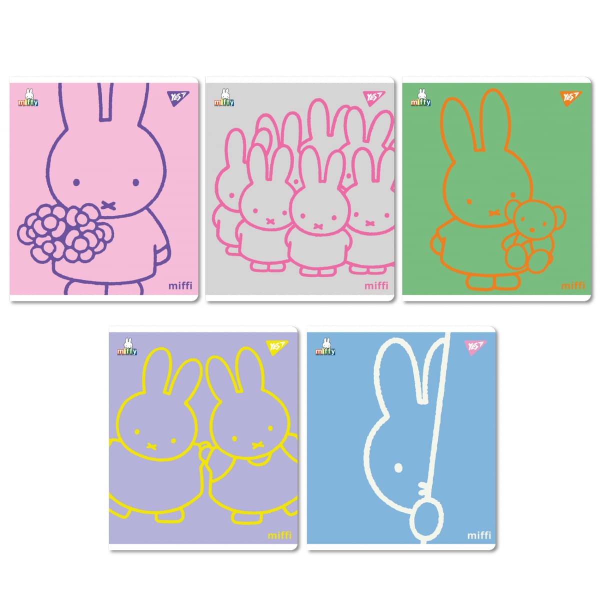 Зошит А5 YES 12арк. лін. софт тач,УФ виб "Miffy" №767509 — купити | Канцелярський Сад
