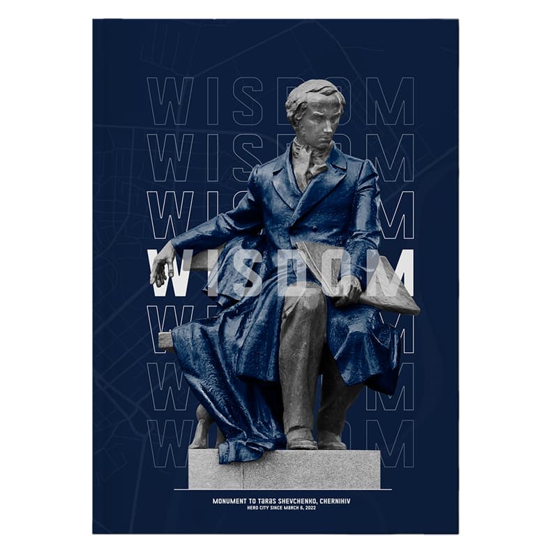 Книга-канц. А4 96арк. кліт. тв. обкл. "Wisdom" темно-синя №8422-553/Axent — купити | Канцелярський Сад