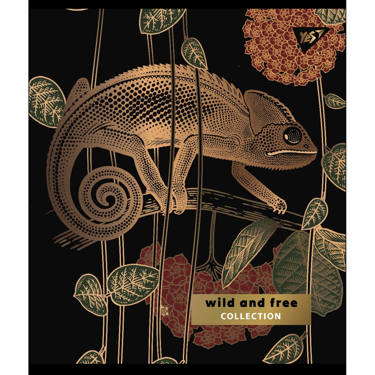 Зошит А5 YES 96арк. кліт. мат. ВДЛ+ УФ-виб+Pantone Gold "Wild and free" №766902 — купити | Канцелярський Сад
