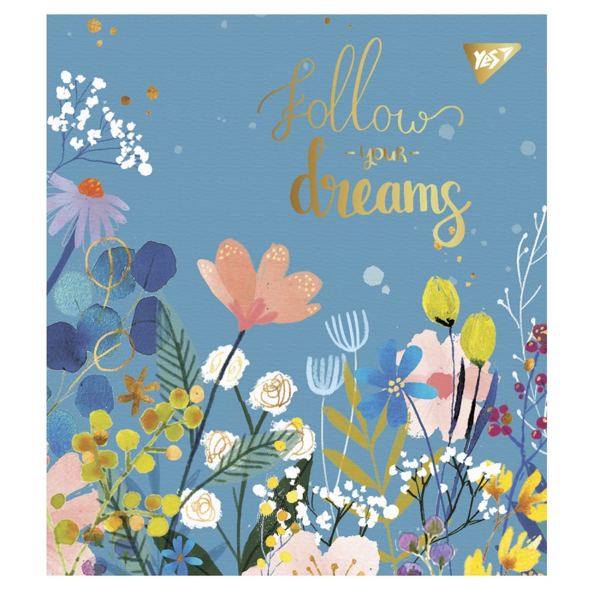 Зошит А5 YES 24арк. кліт. мат. ВДЛ+ УФ-виб+Pantone Gold "Follow your dreams" №766842 — фото 3