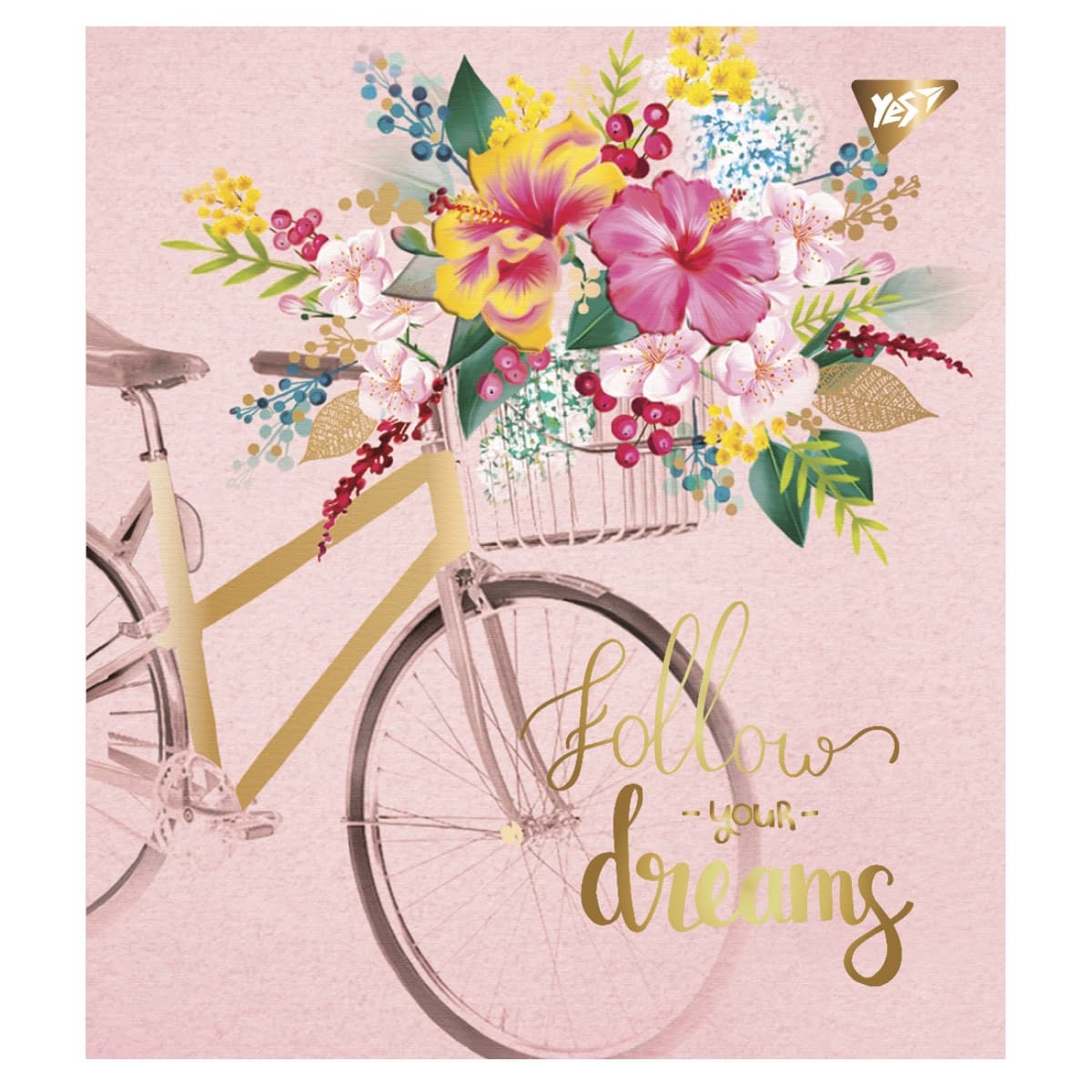 Зошит А5 YES 24арк. кліт. мат. ВДЛ+ УФ-виб+Pantone Gold "Follow your dreams" №766842 — фото 4