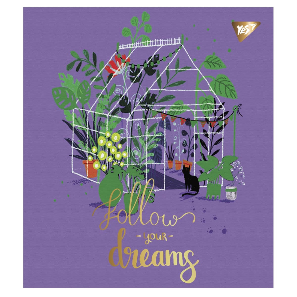 Зошит А5 YES 24арк. кліт. мат. ВДЛ+ УФ-виб+Pantone Gold "Follow your dreams" №766842 — фото 5