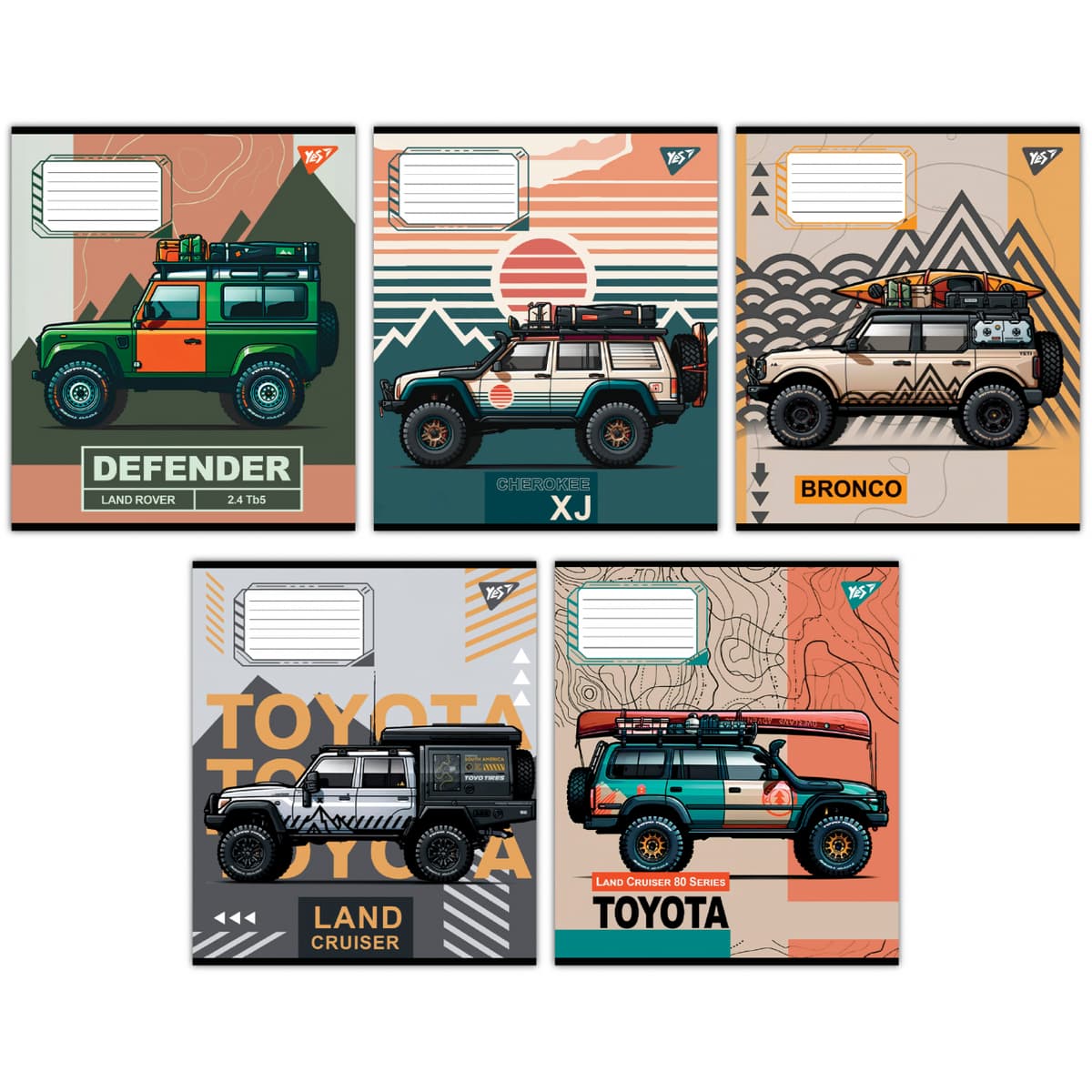 Зошит 24арк. кліт. YES Off road vehicle №767291 — купити | Канцелярський Сад