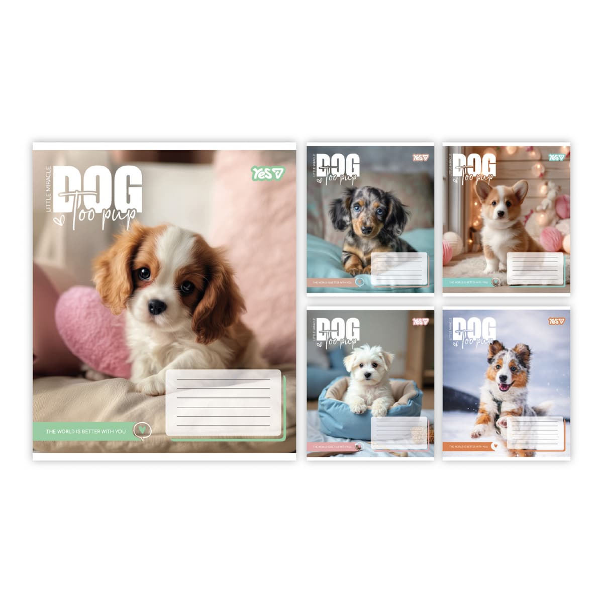 Зошит 12арк. кос.лін. YES Dog too pup №768733 — купити | Канцелярський Сад
