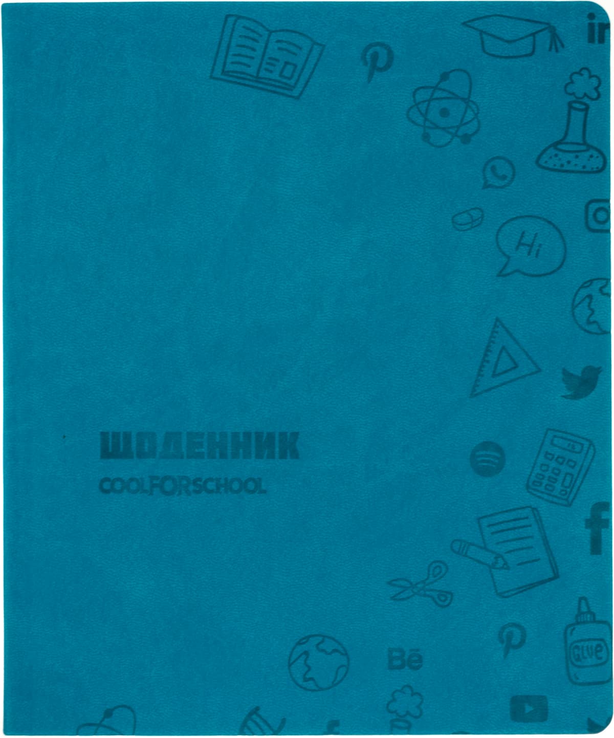 Щоденник шк. шкірзам. В5 "CoolForSchool" №CF29936-21 з тисненням 48арк,бірюзовий — купити | Канцелярський Сад