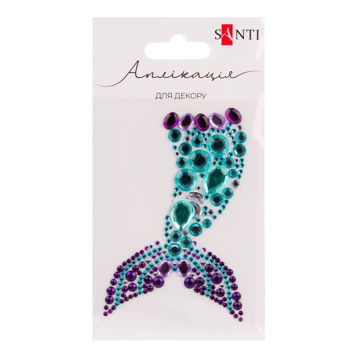 Аплікація зі стразів самокл. "Santi" Русалонька 7х9см №743024 — купити | Канцелярський Сад