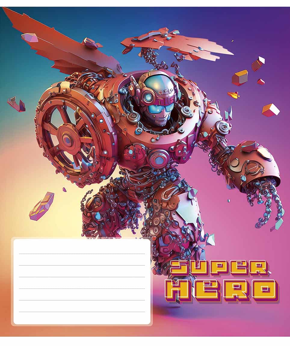 Зошит 12арк. кліт. Star "Super hero" ВД-лак №012-3298K — купити | Канцелярський Сад
