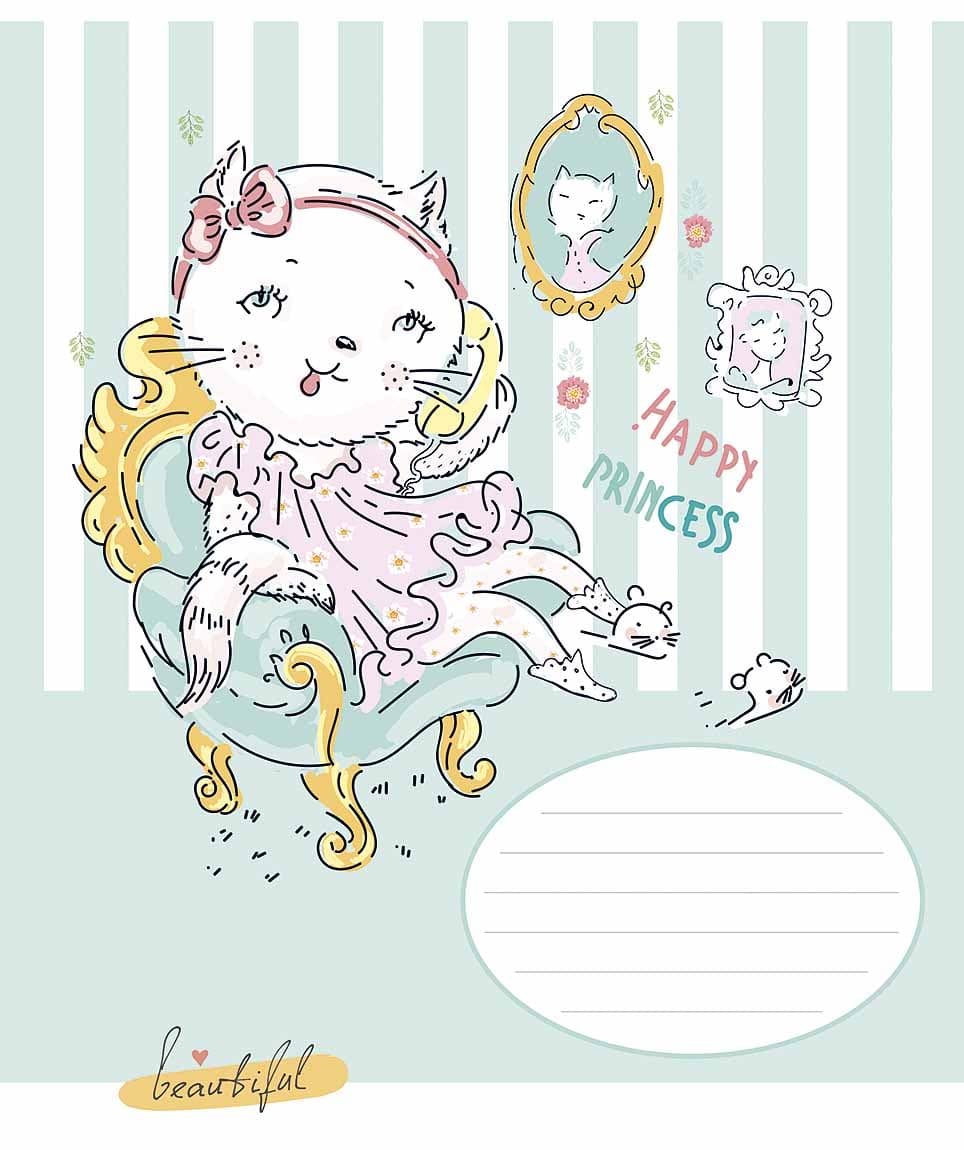 Зошит 18арк. кліт. Star "Happy princess" глітер №018-3491K — купити | Канцелярський Сад