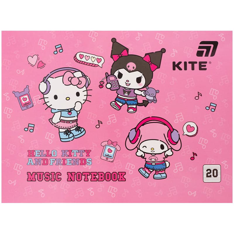 Нотний зошит А5 20арк. Hello Kitty №HK26-405/Kite — купити | Канцелярський Сад