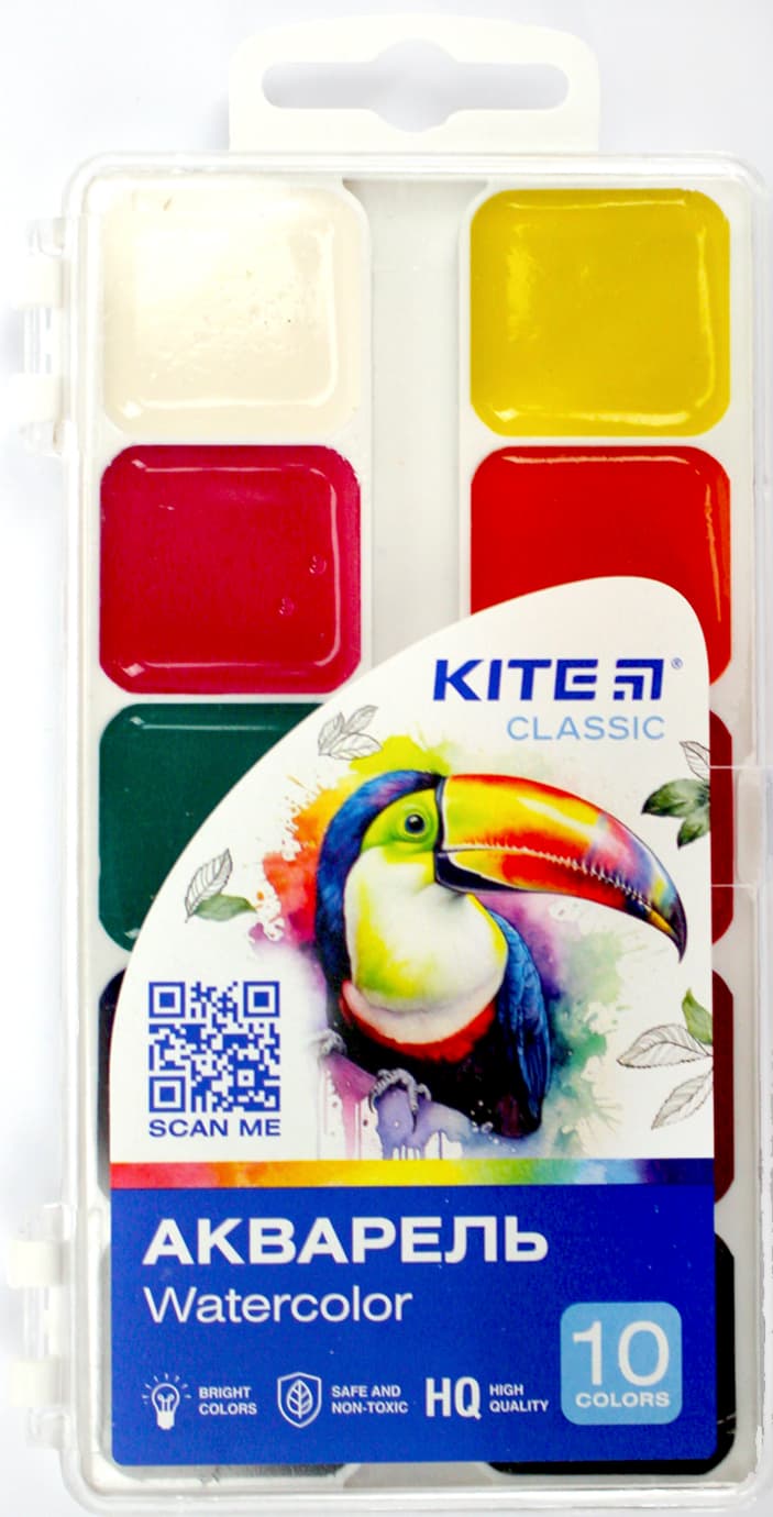 Акварель 10 кольор. "Kite" "Classic" №K-060 — купити | Канцелярський Сад