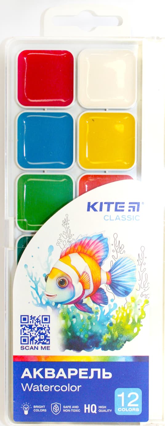Акварель 12 кольор. "Kite" "Classic" №K-061 — купити | Канцелярський Сад