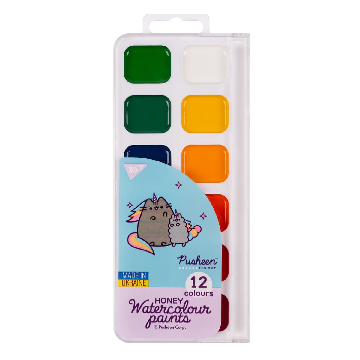 Акварель 12 кольор. "Yes" Pusheen медові №110275 б/п — купити | Канцелярський Сад