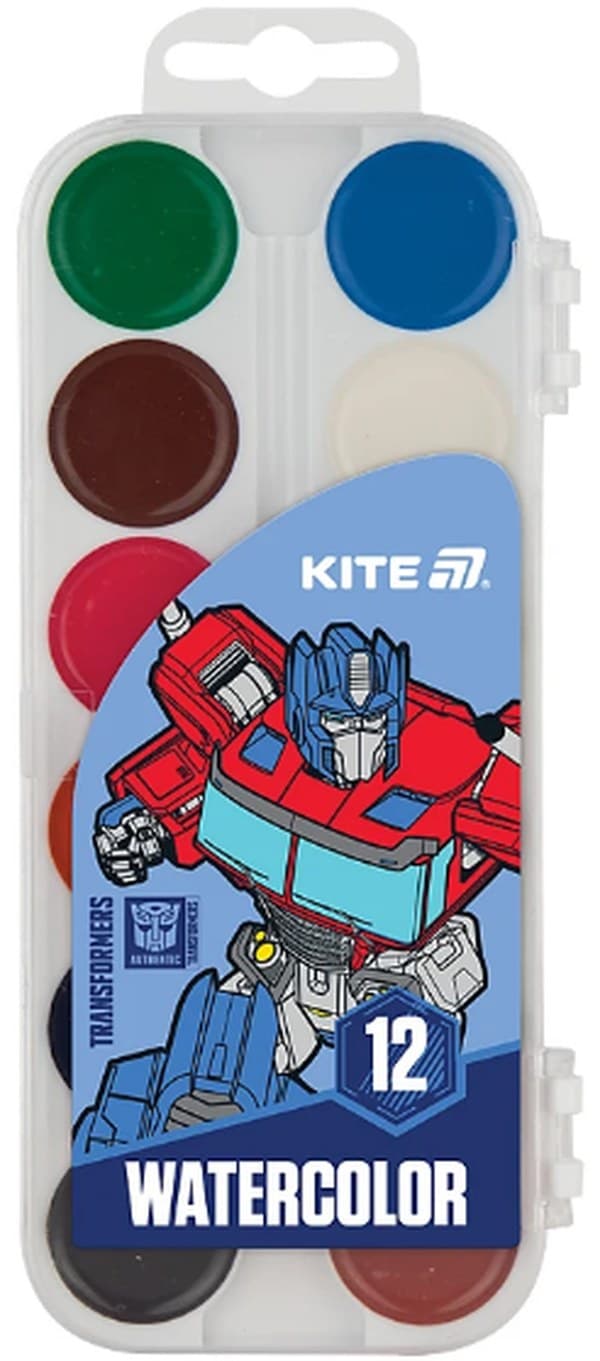 Акварель 12 кольор. "Kite" "Transformers" №TF25-061 — купити | Канцелярський Сад